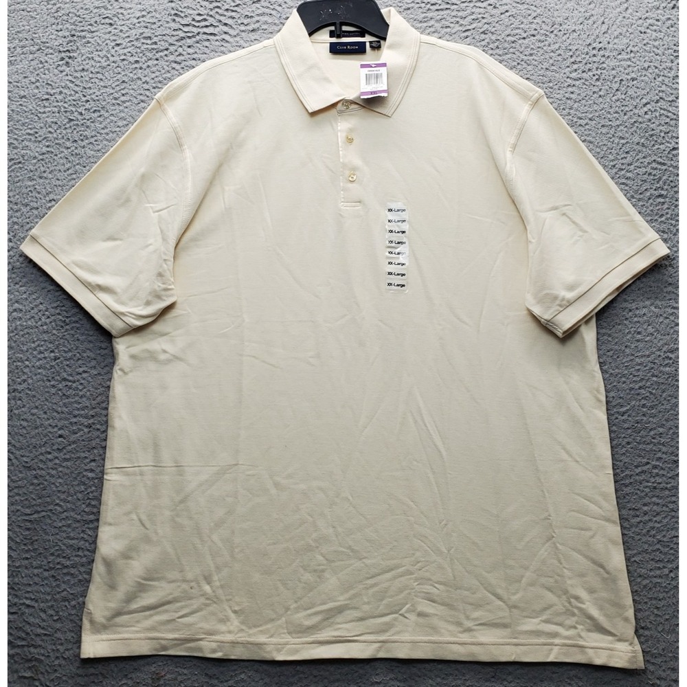 Club Room Polo Shirt Mens XXL Yellow Golf Performance Pima Cotton Short‎ Sleeve